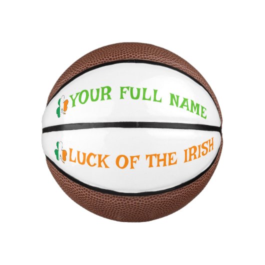 St. Patrick's Day Ierland Vlag Shamrock Aangepaste Basketbal (Voorkant)