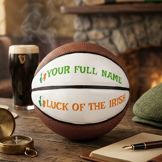 St. Patrick's Day Ierland Vlag Shamrock Aangepaste Basketbal