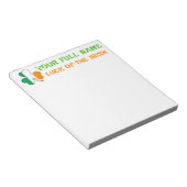 St. Patrick's Day Ierland Vlag Shamrock Aangepaste Notitieblok (Schuin)