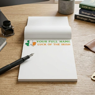 St. Patrick's Day Ierland Vlag Shamrock Aangepaste Notitieblok