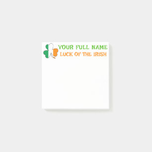 St. Patrick's Day Ierland Vlag Shamrock Aangepaste Post-it® Notes
