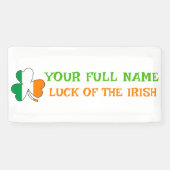 St. Patrick's Day Ierland Vlag Shamrock Aangepaste Spandoek (Horizontaal)