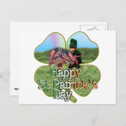 St. Patrick's Day Iers Amerikaans kabouter Briefkaart (Voorkant / Achterkant)