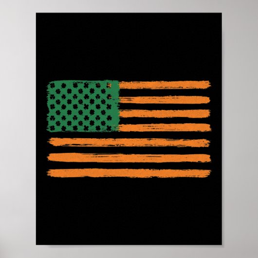St. Patrick's Day Iers-Amerikaanse Vlag VS Ierland Poster (Voorkant)