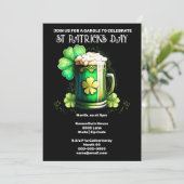 St Patrick's Day Iers bier gelukkig shamrock klave Kaart (Staand voorkant)