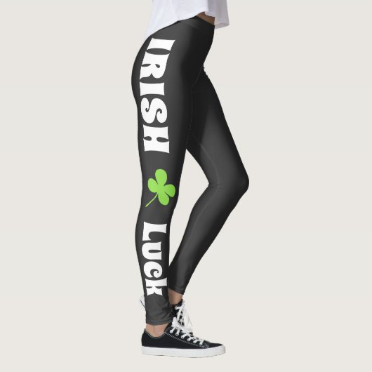 St. Patrick's Day Iers geluk Modern Zwart Leggings (Rechts)