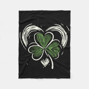 St Patricks Day Iers Geluks Hart Klaver Fleece Deken