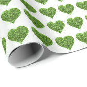 St. Patrick's day, Iers groen glitterend hart Cadeaupapier (Rol Hoek)
