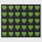 St. Patrick's day, Iers groen glitterend hart Cadeaupapier (Vlak)