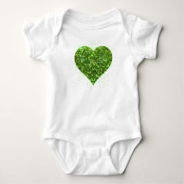 St. Patrick's day, Iers groen glitterend hart Romper