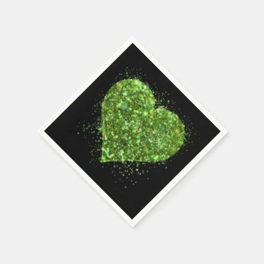 St. Patrick's day, Iers groen glitterend hart Servet (Hoek)