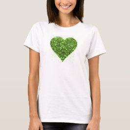 St. Patrick's day, Iers groen glitterend hart T-shirt