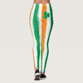 St Patrick's Day | Iers Groen Sinaasappel Shamrock Leggings (Achterkant)