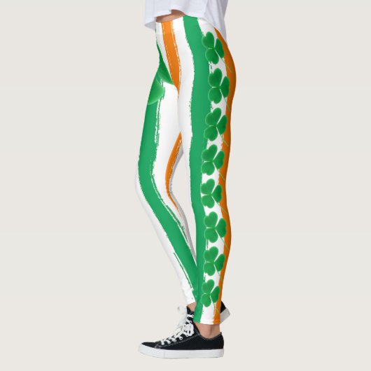 St Patrick's Day | Iers Groen Sinaasappel Shamrock Leggings (Links)