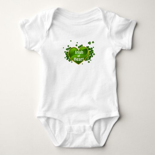 St. Patrick's Day Iers in hart baby body Romper (Voorkant)