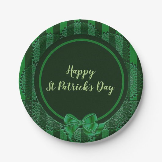 St. Patrick's Day - Iers kant rond papieren bord (Voorkant)