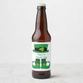 St. Patrick's Day, Iers, Leprechaun, Groen Bier Etiket (Voorkant)