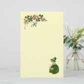 ST. PATRICK'S DAY, IERS MEISJE EN KLAVER INITIALEN BRIEFPAPIER (Staand voorkant)