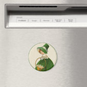  St. Patrick's Day Iers Meisje in groen Magneet (Insitu (Vaatwasser))