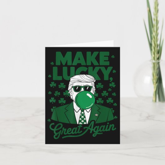 St. Patricks Day Iers Trump Bubble Gum Grappig Kaart (Voorkant)