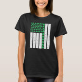 St Patricks Day Ierse Amerikaanse vlag Shamrock Pr T-shirt (Voorkant)