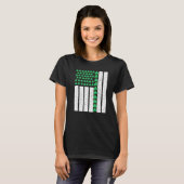St Patricks Day Ierse Amerikaanse vlag Shamrock Pr T-shirt (Voorkant volledig)