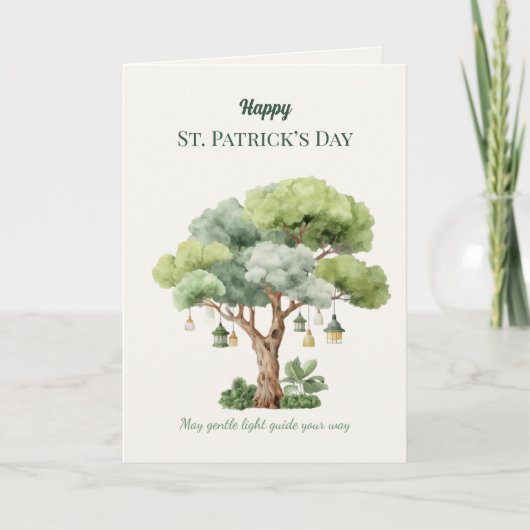 St. Patrick's Day Ierse Boom Lantaarn Kaart (Voorkant)