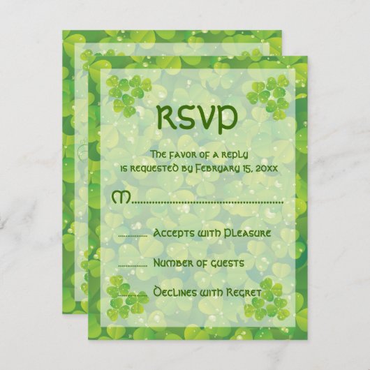 St. Patrick's Day Ierse bruiloft reactie kaart (Voorkant / Achterkant)