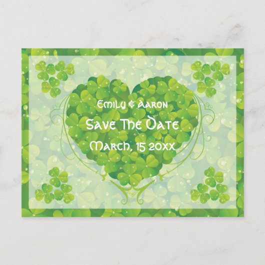 St. Patrick's Day Ierse bruiloft Save the Date Aankondigingskaart (Voorkant)
