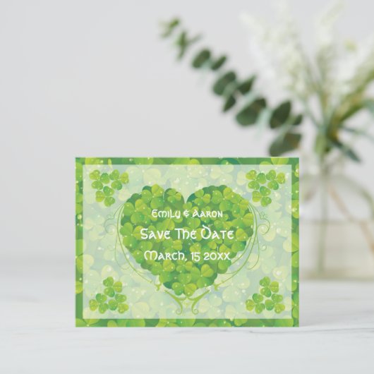 St. Patrick's Day Ierse bruiloft Save the Date Aankondigingskaart (Staand voorkant)