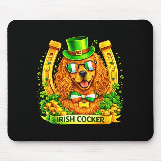St Patricks Day Ierse Cocker Spaniel Geluk Muismat (Voorkant)