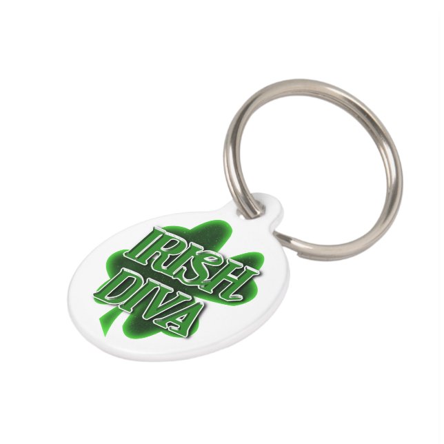 St. Patrick's Day Ierse diva Huisdierpenning (Zijkant)
