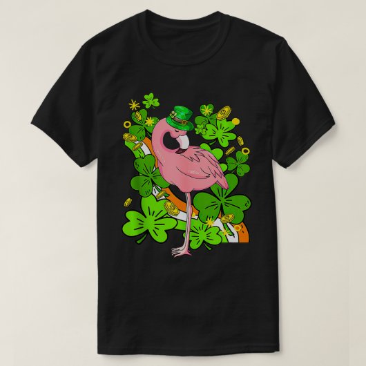 St Patricks Day Ierse Flamingo Shamrock Saint Patt T-shirt (Design voorkant)