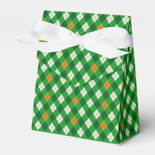 St. Patrick's Day Ierse gekleurde argyle Bedankdoosjes (Voorkant Zijde)