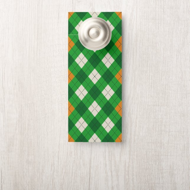 St. Patrick's Day Ierse gekleurde argyle Deurhanger (Op knop)