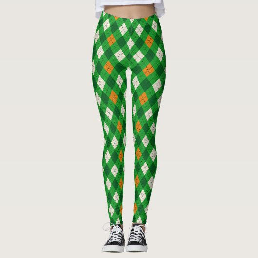 St. Patrick's Day Ierse gekleurde argyle Leggings (Voorkant)