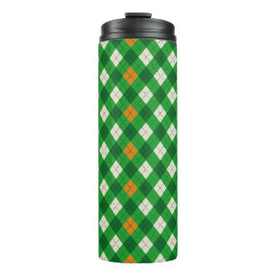 St. Patrick's Day Ierse gekleurde argyle Thermosbeker