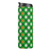 St. Patrick's Day Ierse gekleurde argyle Thermosbeker (Geroteerd rechts)