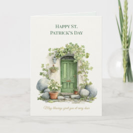 St. Patrick's Day Ierse Geluks Wenskaart met Klave Kaart
