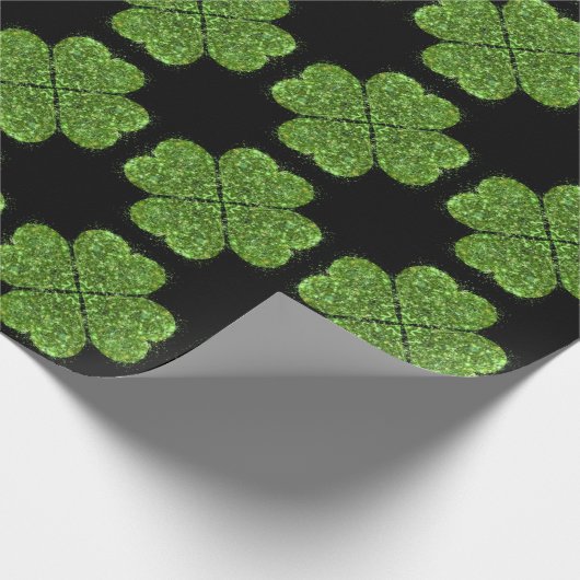 St. Patrick's day, Ierse groene glitterklaver Cadeaupapier (Hoek)