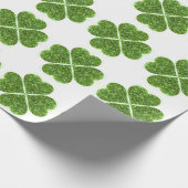 St. Patrick's day, Ierse groene glitterklaver Cadeaupapier (Hoek)