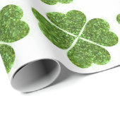 St. Patrick's day, Ierse groene glitterklaver Cadeaupapier (Rol Hoek)