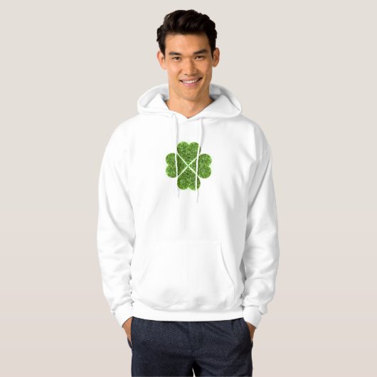 St. Patrick's day, Ierse groene glitterklaver Hoodie (Voorkant volledig)