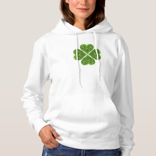 St. Patrick's day, Ierse groene glitterklaver Hoodie (Voorkant)