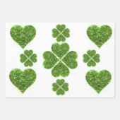 St. Patrick's day, Ierse groene glitterklaver Inpakpapier Vel (Voorkant 3)
