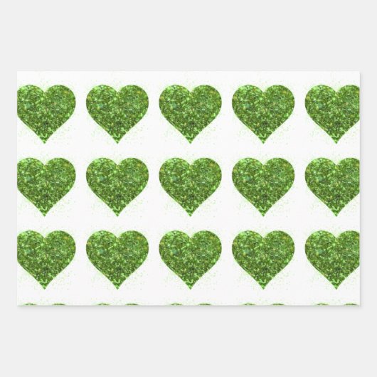 St. Patrick's day, Ierse groene glitterklaver Inpakpapier Vel (Voorkant 2)