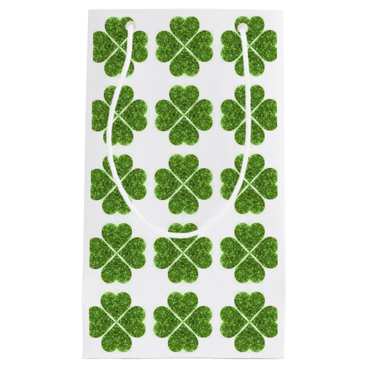 St. Patrick's day, Ierse groene glitterklaver Klein Cadeauzakje (Voorkant)