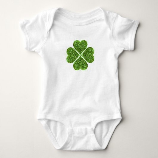 St. Patrick's day, Ierse groene glitterklaver Romper (Voorkant)