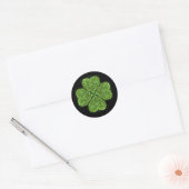 St. Patrick's day, Ierse groene glitterklaver Ronde Sticker (Envelop)