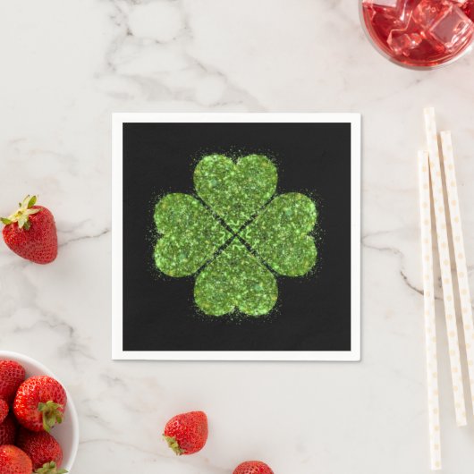 St. Patrick's day, Ierse groene glitterklaver Servet (Insitu)